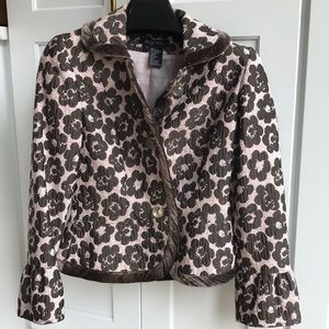 Etcetera velvet trimmed flowered jacket